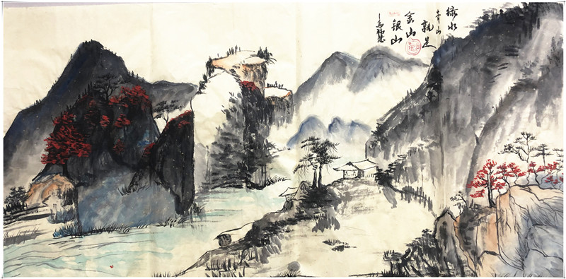 马祎慧——国画作品《绿水青山就是金山银山》